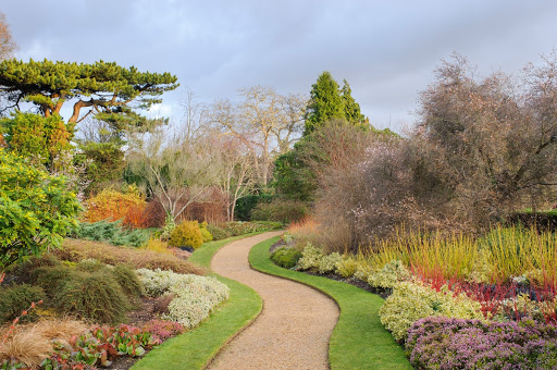 Garden paths with colourful borders